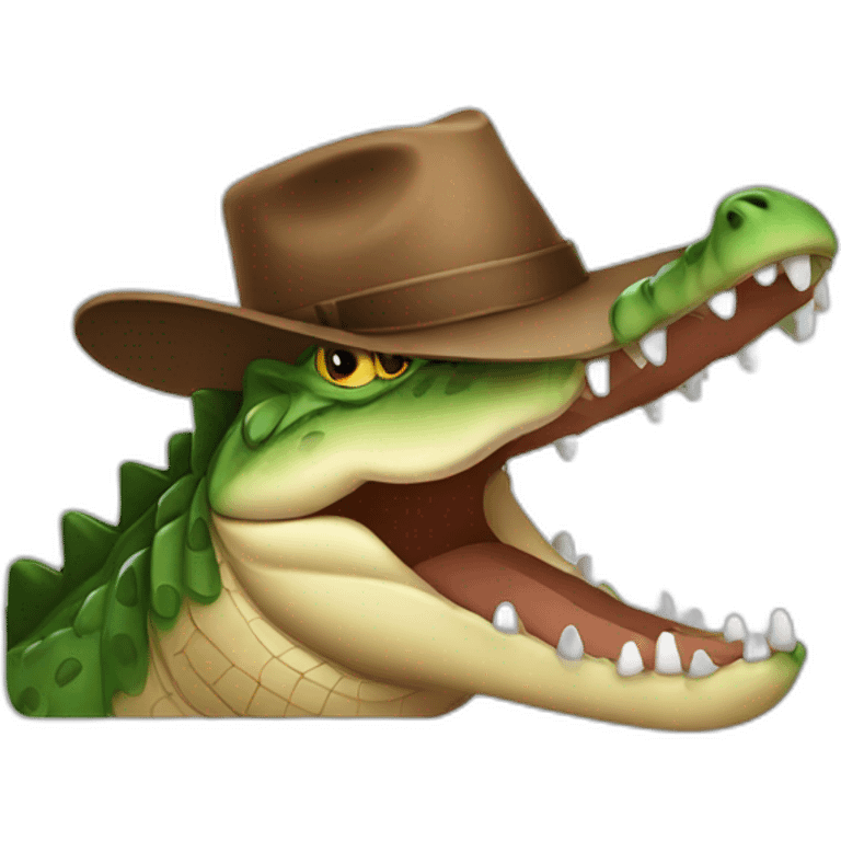 a crocodile with a brown hat emoji