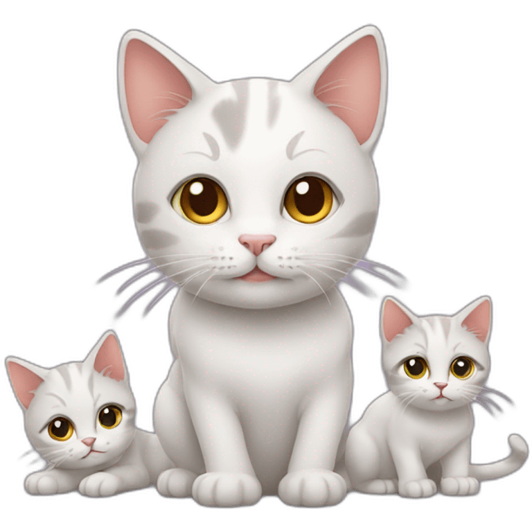 Cat with kittens  emoji