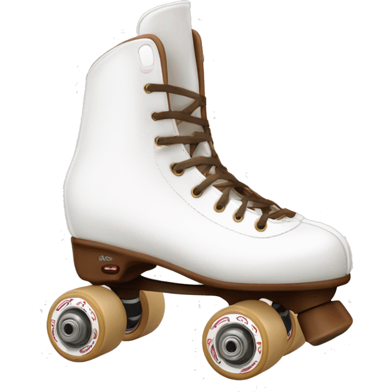 White artistic rollerskates from edea flamenco with brown toestop emoji