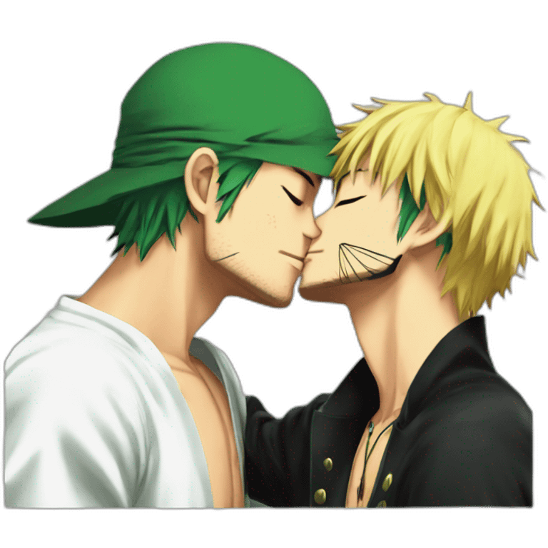 zoro kissing luffy emoji