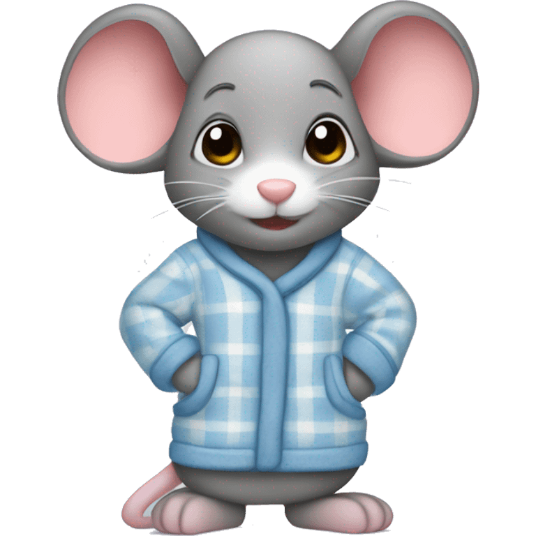 Mouse in pajamas and uggs emoji