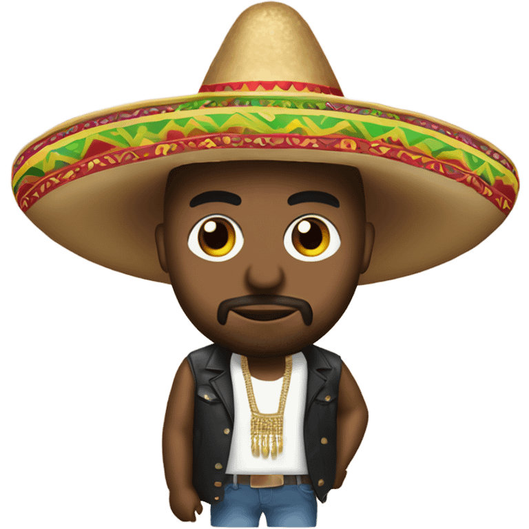  kanye west with a sombrero, tacos and maracas emoji