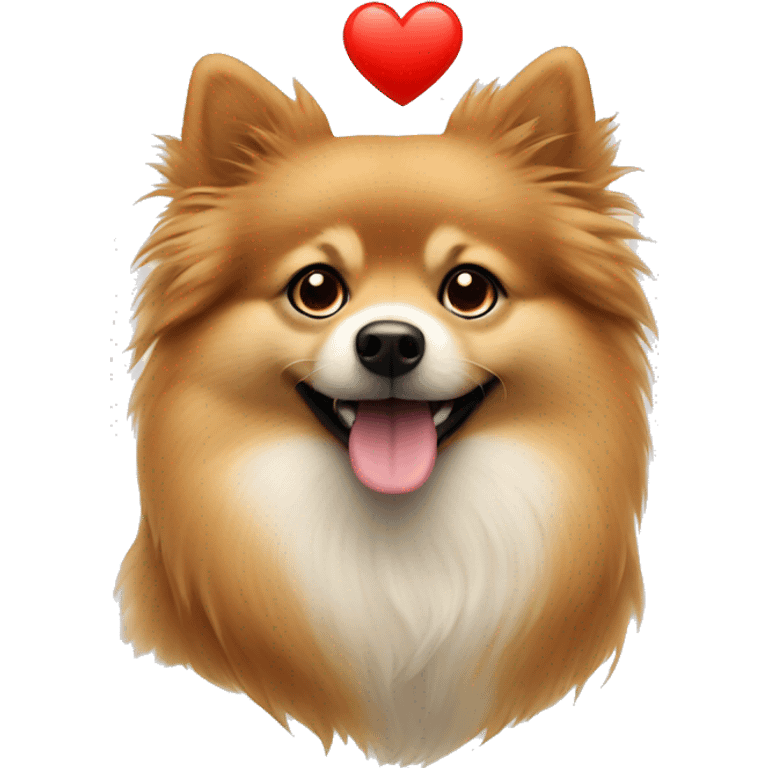 German spitz sending heart emoji