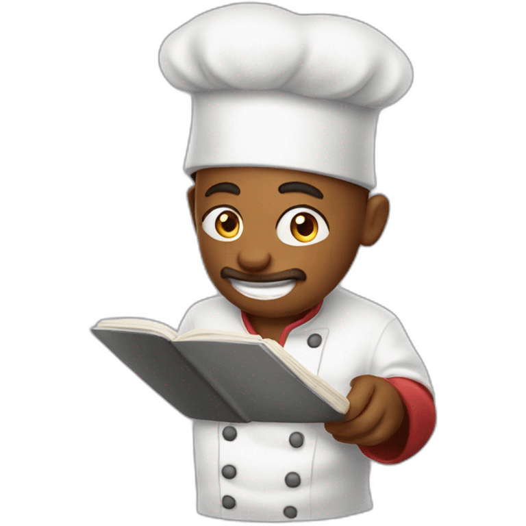 chef reading cooking emoji