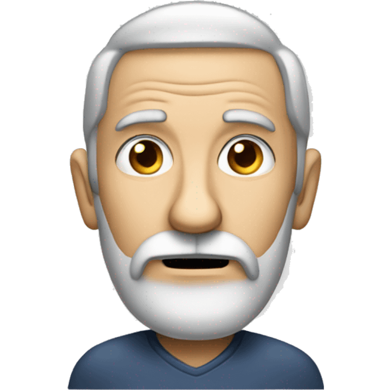 Old thin man with dark beard confused by technology emoji