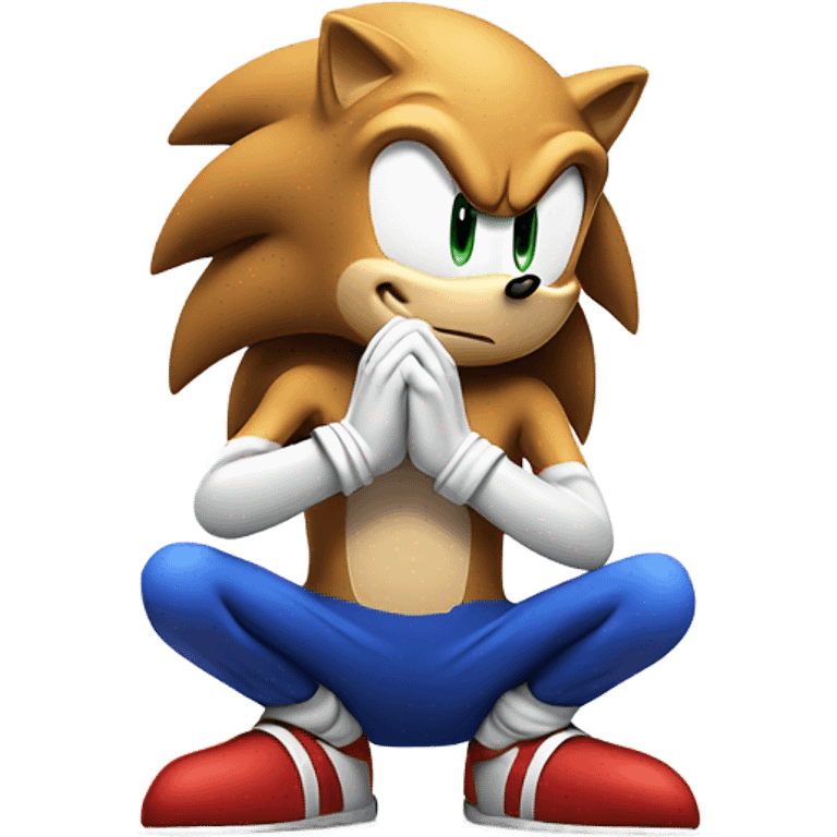 Sonic the hedgehog praying kneeling emoji