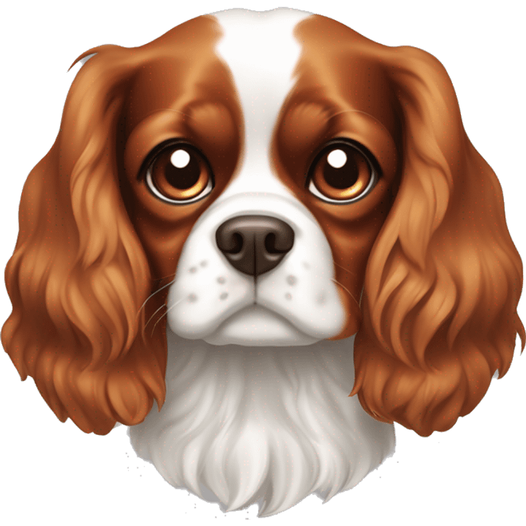 Cavalier King Charles Spaniel Blenheim with brown eyes  emoji