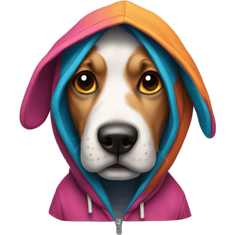 Dog wearing a hoodie ￼ emoji