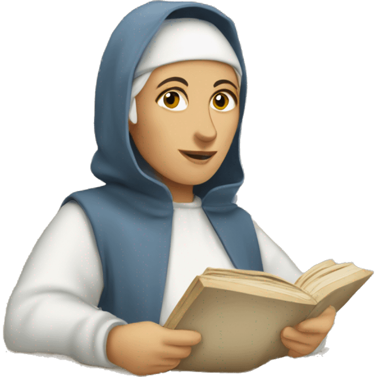 white medieval scribe womenscribe emoji