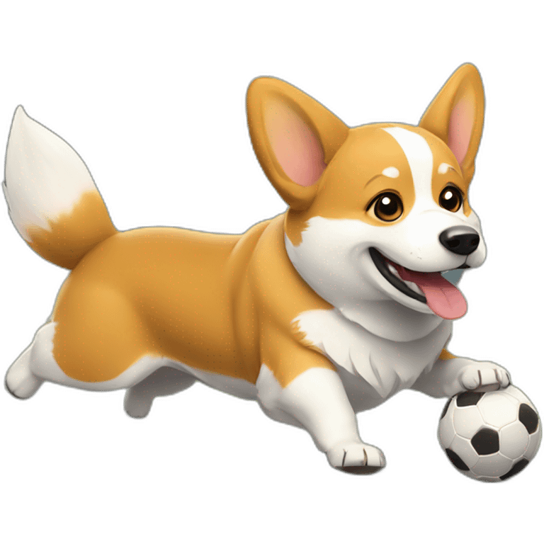 Corgi play football emoji