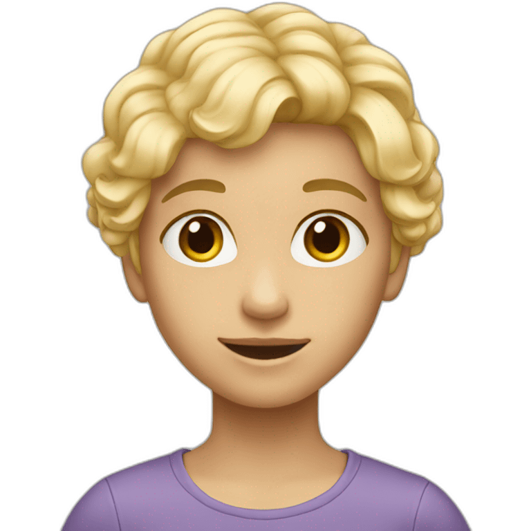 Adolescent blond cheveux long emoji