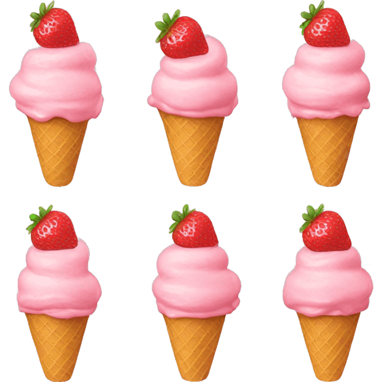 strawberry ice cream emoji