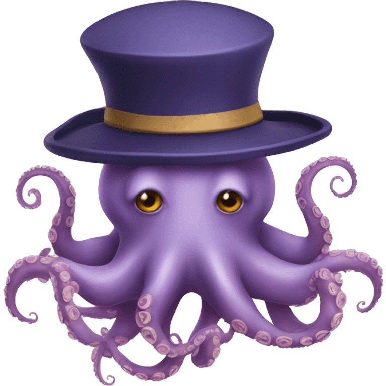 octopus with a hat emoji