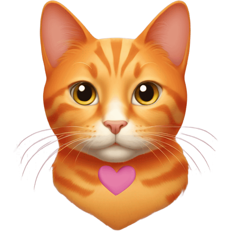 orange cat surrounded by hearts emoji