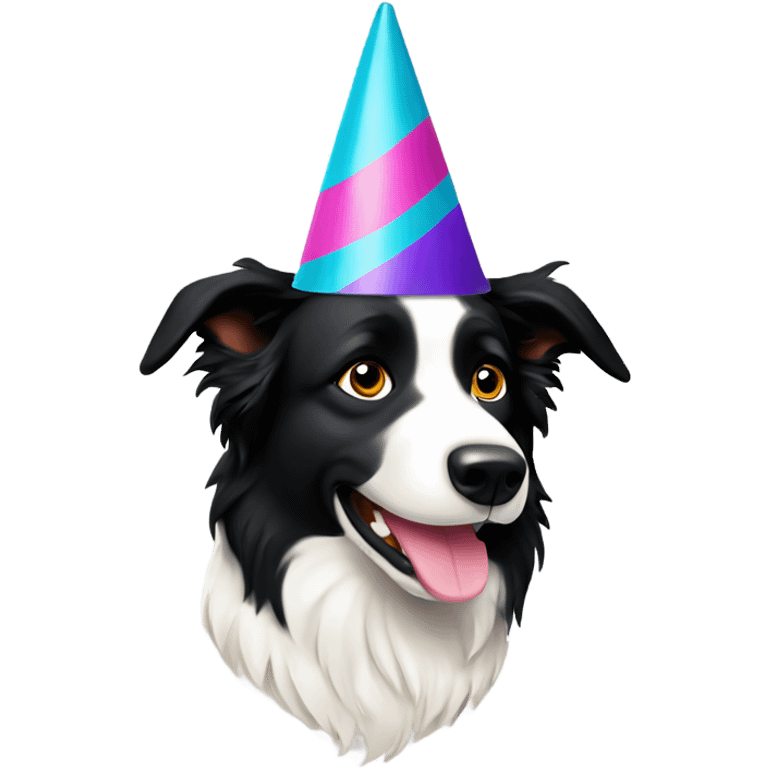 Border collie party hat emoji