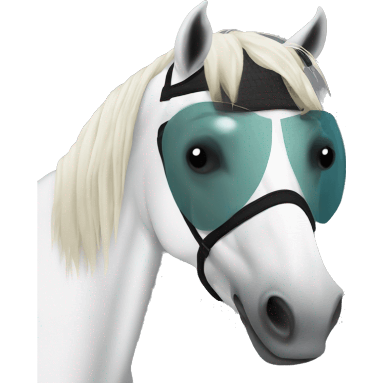 Horse with fly mask emoji