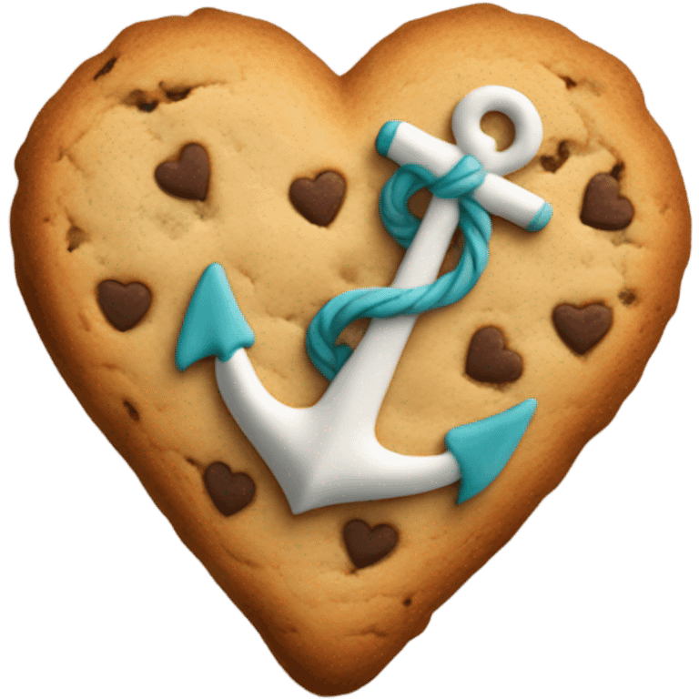 cookie heart with anchor emoji