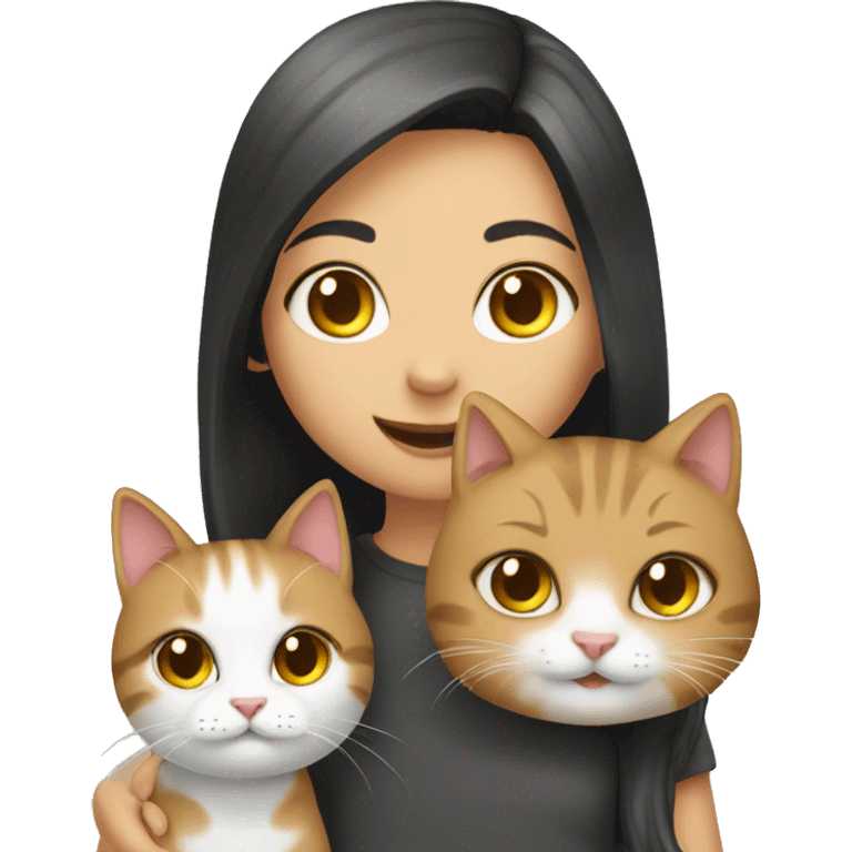 Cat with girl emoji