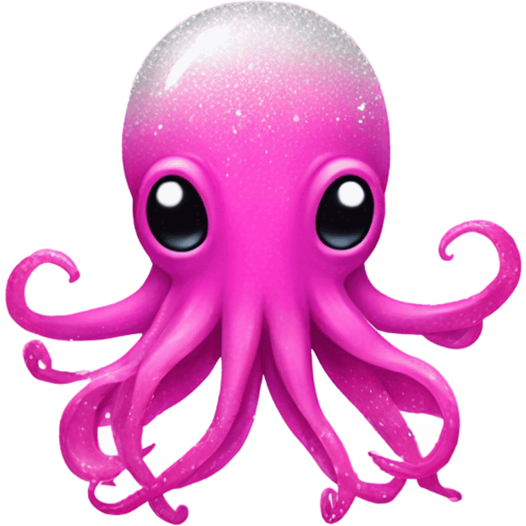 Pink ombre squid with glitter  emoji