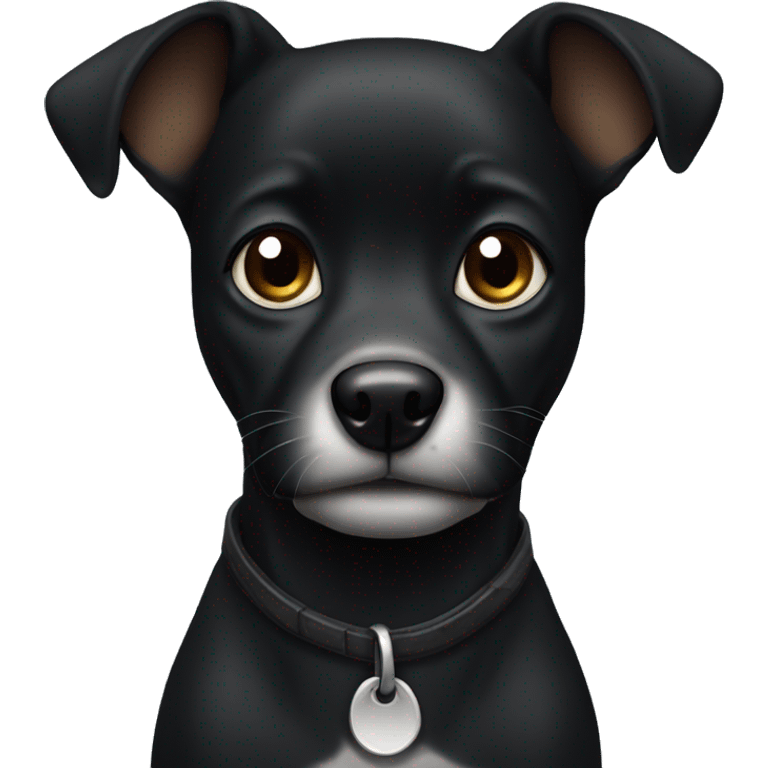 Black little dog with withe under mouth  emoji