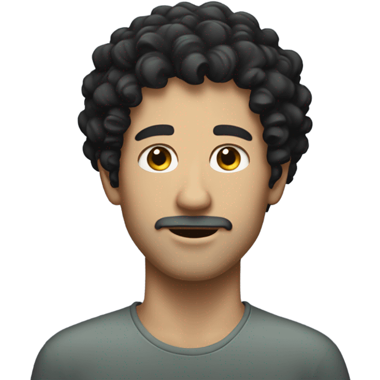 White man with curly black hair emoji