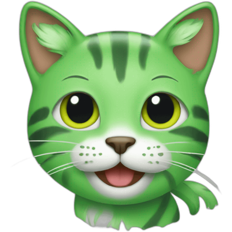 happy green cat emoji