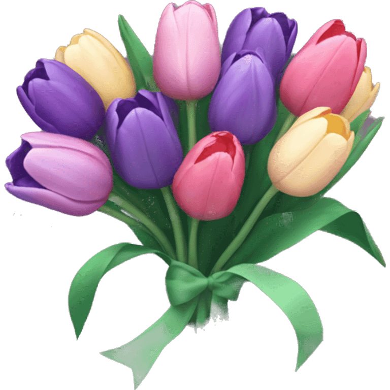 dark pastel tulip bouquet  emoji