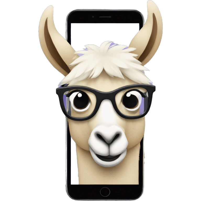 Llama With a cell phone emoji