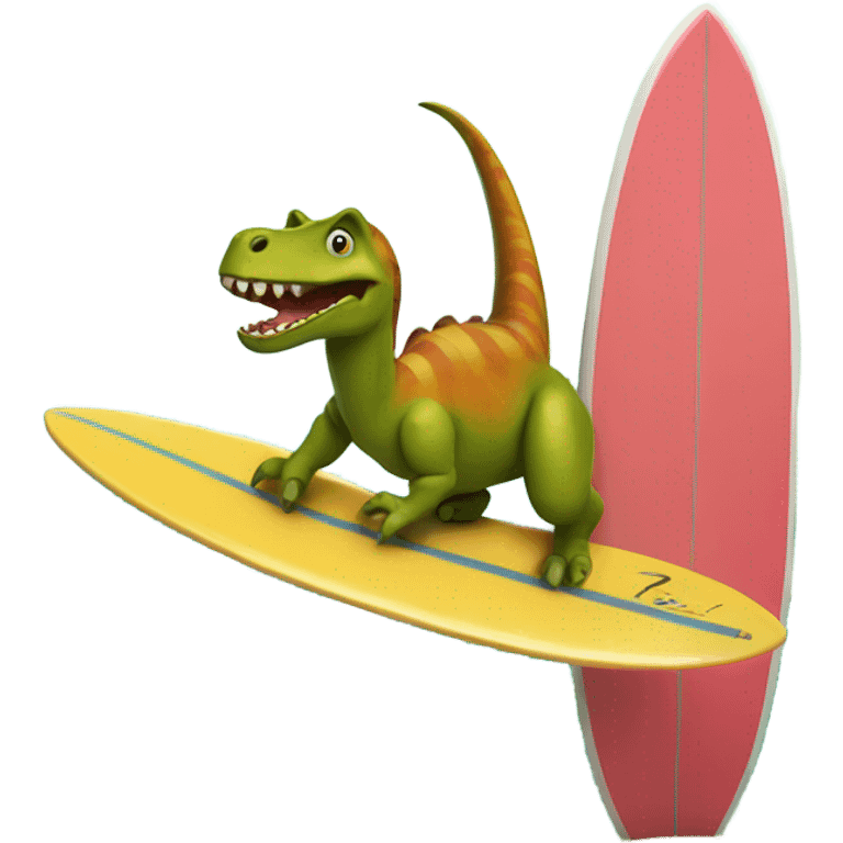 Dinosaur on a surf board  emoji