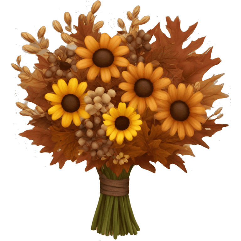 autumn bouquet brown emoji