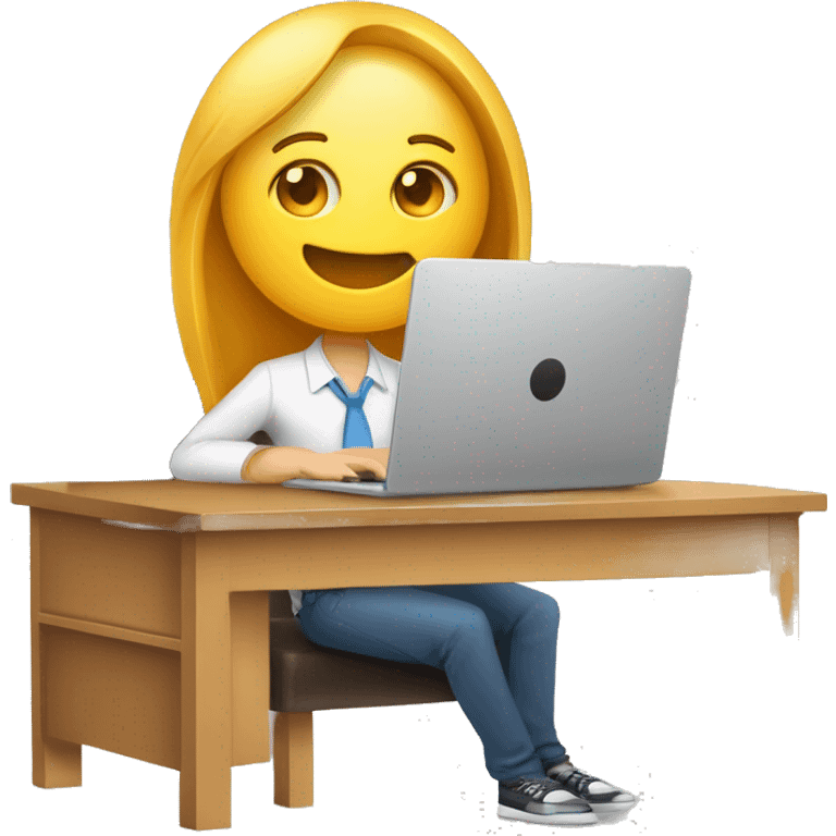 Person sitting in a desk with an open laptop that has written “efarmermac.com” on the open cover and besides the laptop a thick book labeled “SSG 77pgs” on the spine and a phone. emoji