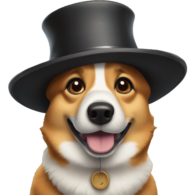 Corgi wearing a pilgrim hat emoji