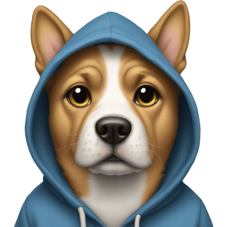 Dog wearing a hoodie emoji