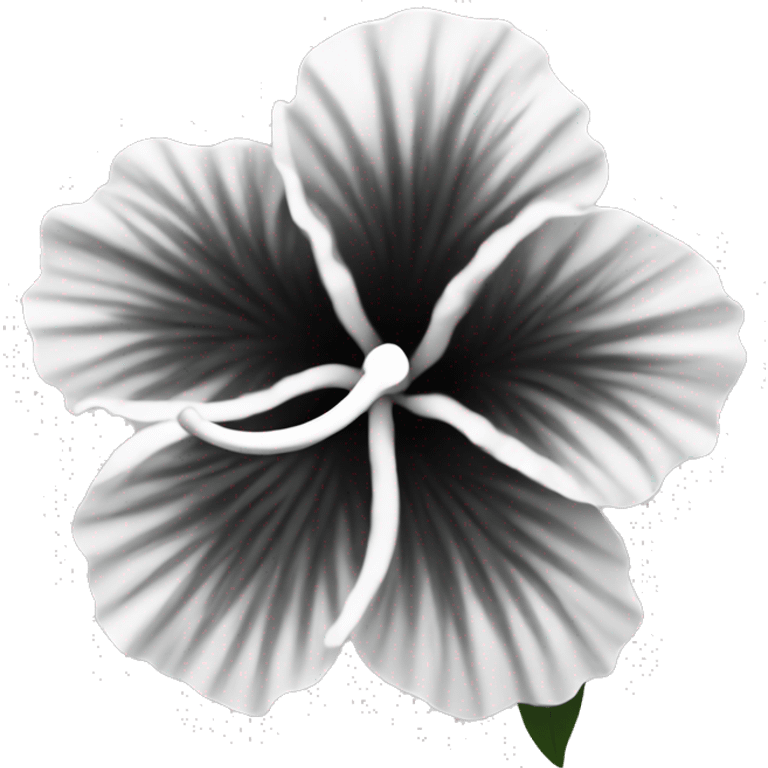 black and white hibiscus flower emoji