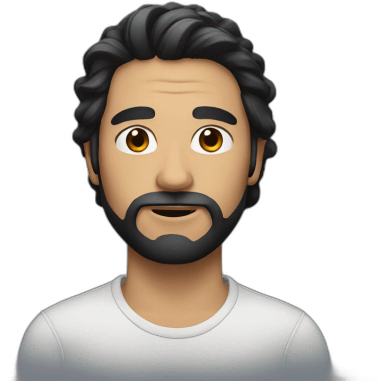 man with black hairs emoji