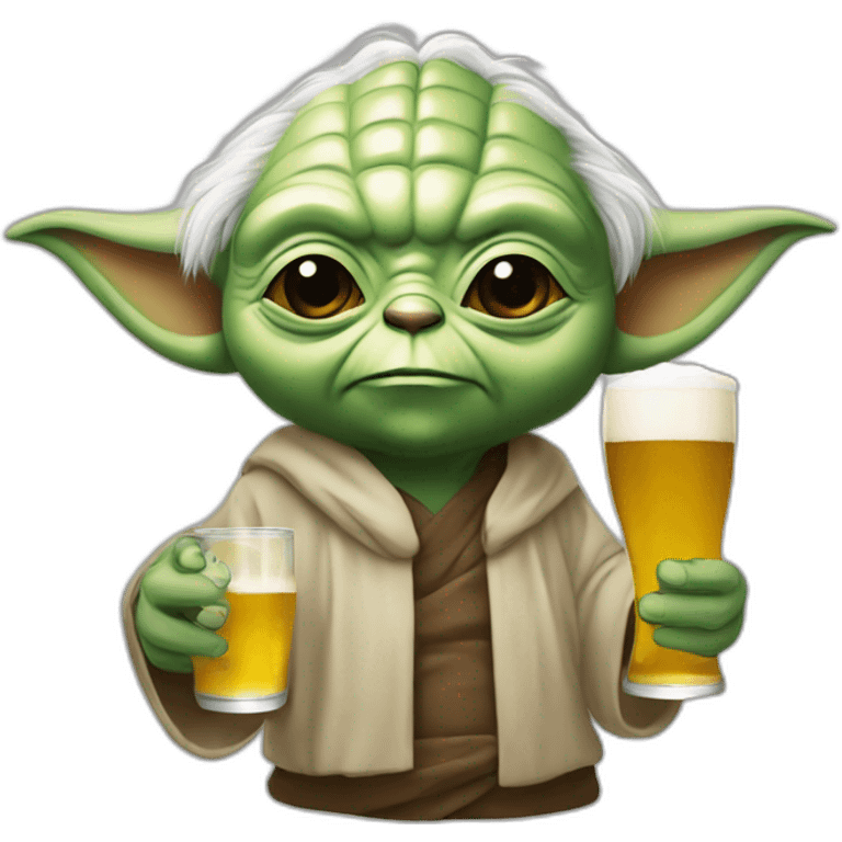 Yoda qui boit de la bière emoji