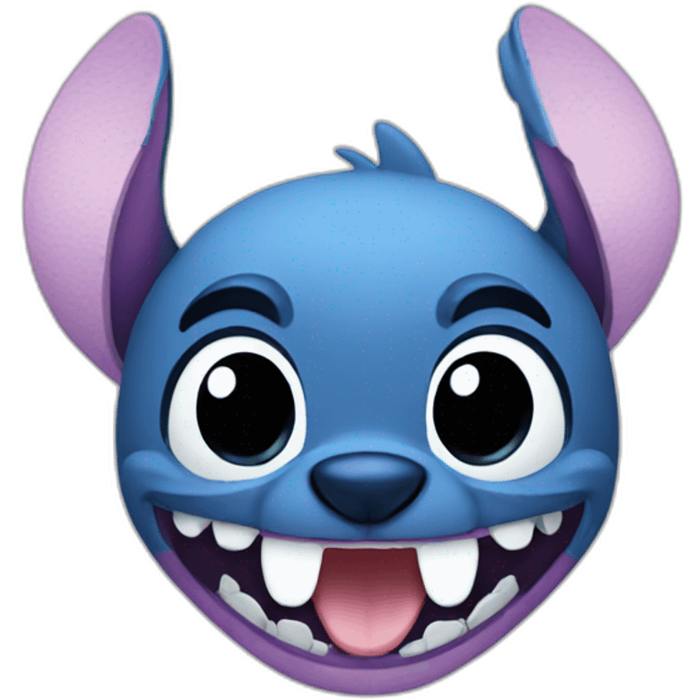 Stitch look at left emoji