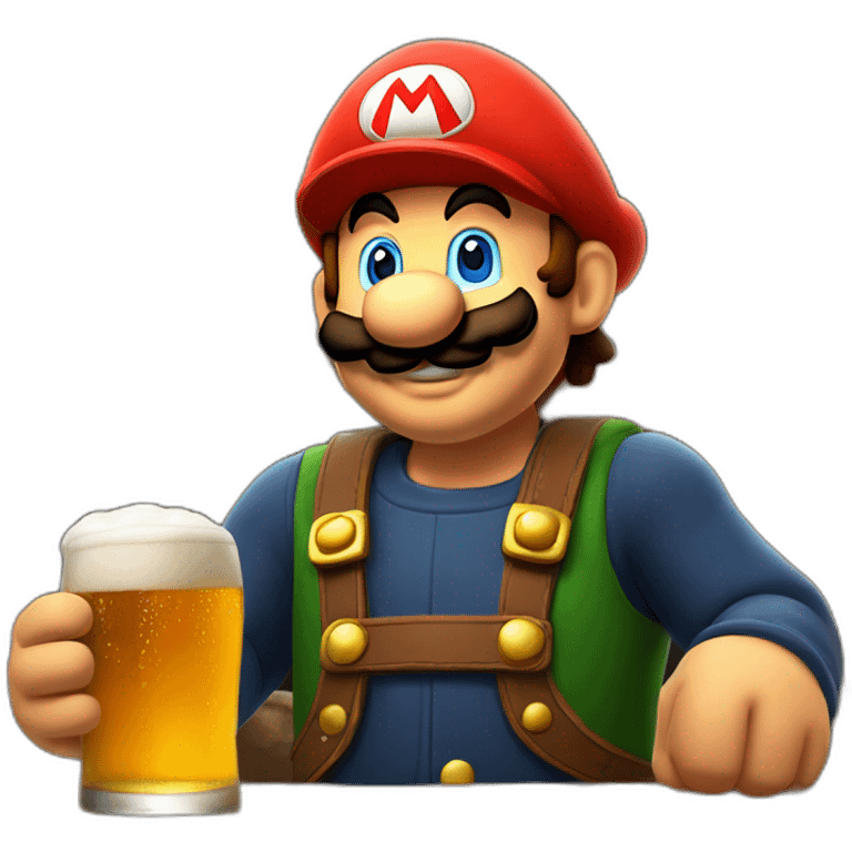 Mario qui boit une bière 🍻🍺 emoji