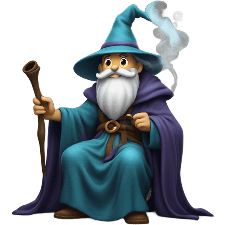 Wizard smoking pipe emoji