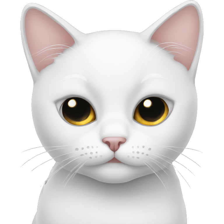 White cat with black eyes emoji emoji