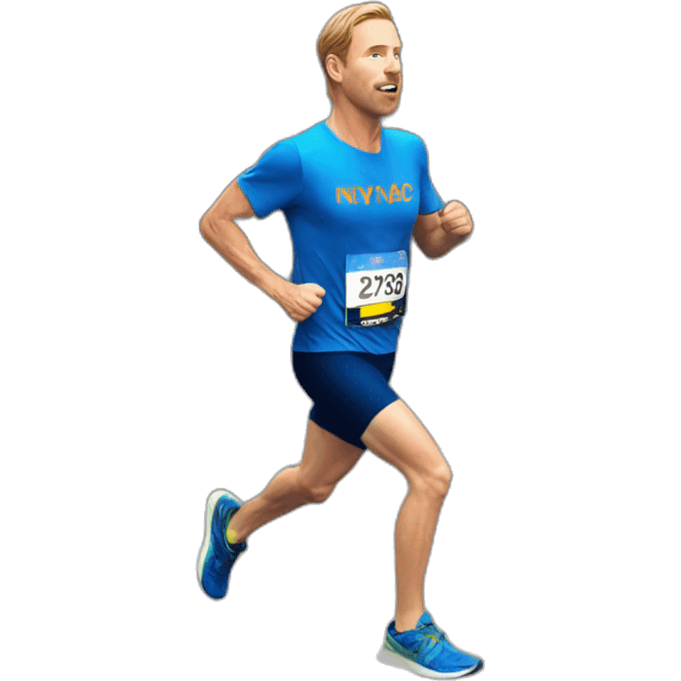 White guy at NYC marathon emoji