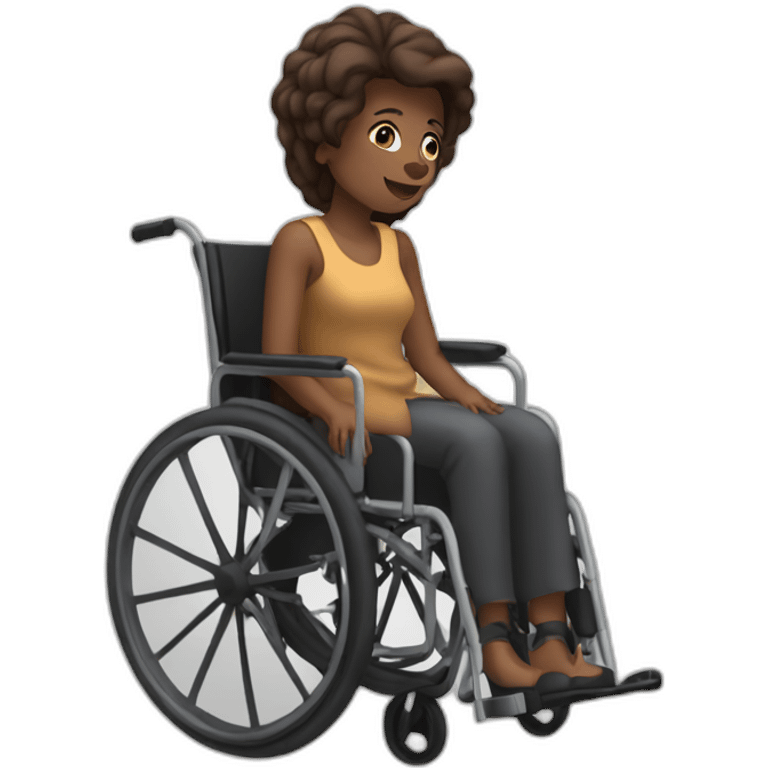 a woman in a wheelchair whp loves choclet emoji