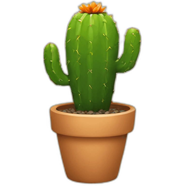 Little cactus on a pot emoji