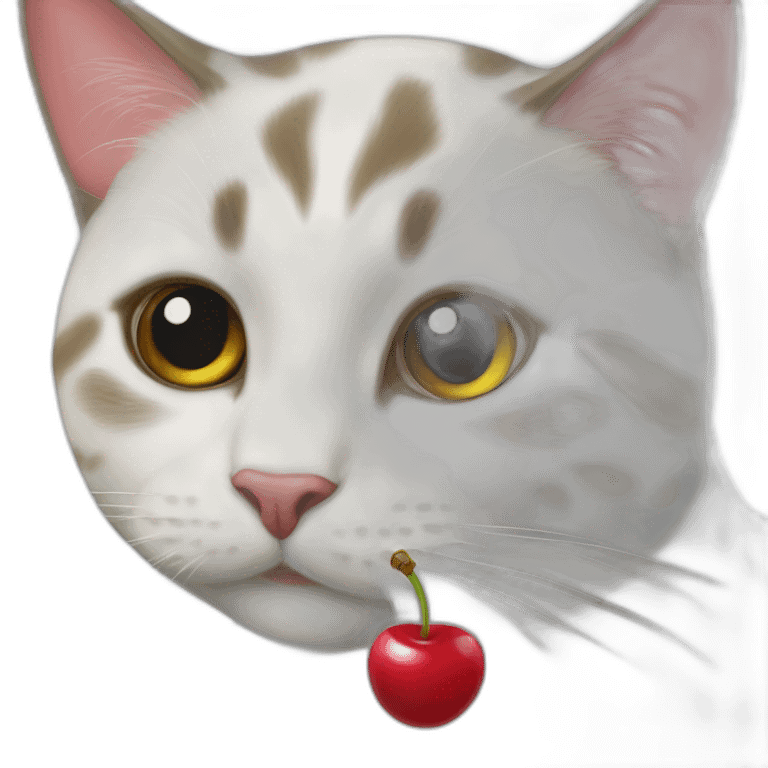 cat with cherry emoji