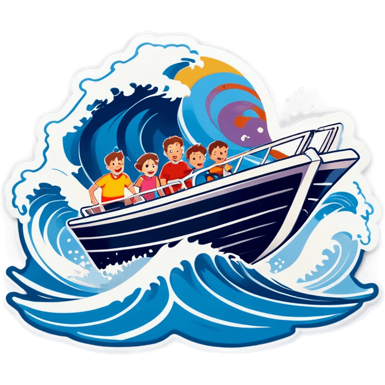 recreational family boat in waves emoji