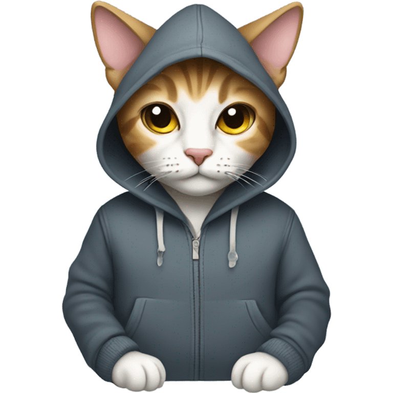 Cat wearing a hoodie emoji