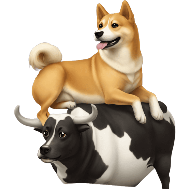 DOGE sit on a bull's head emoji