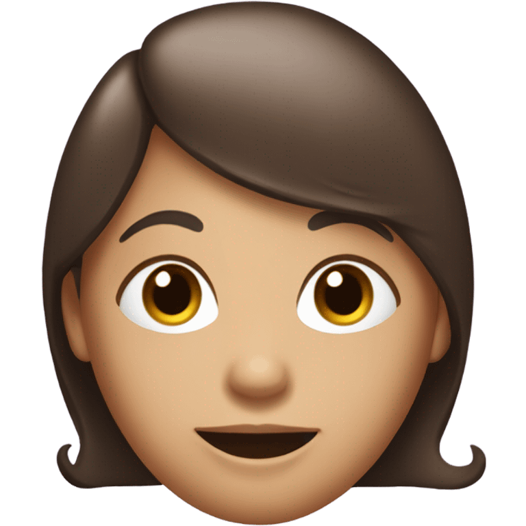 Girl with brown hair as an eggplant  emoji