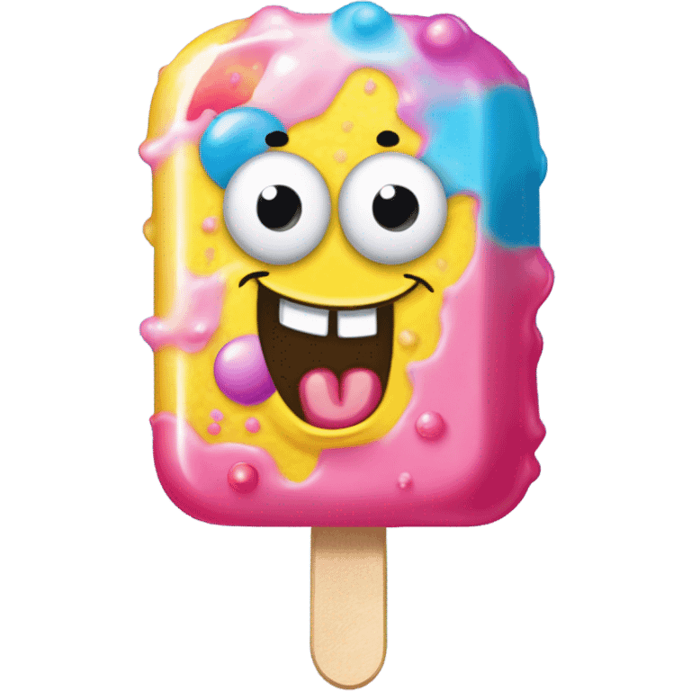 SpongeBob popsicle with the gumballs melted emoji