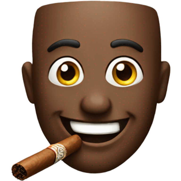 Happy face with cigar emoji